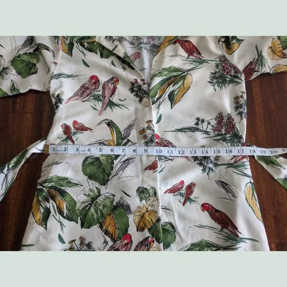 ZARA Tropical Print Duster Shirt Dress Size S - Picture 7 of 15
